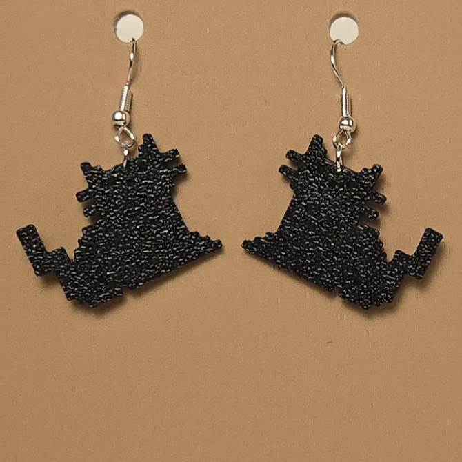 Boucle d'oreille en forme de Chat Pixel - Hypoallergénique