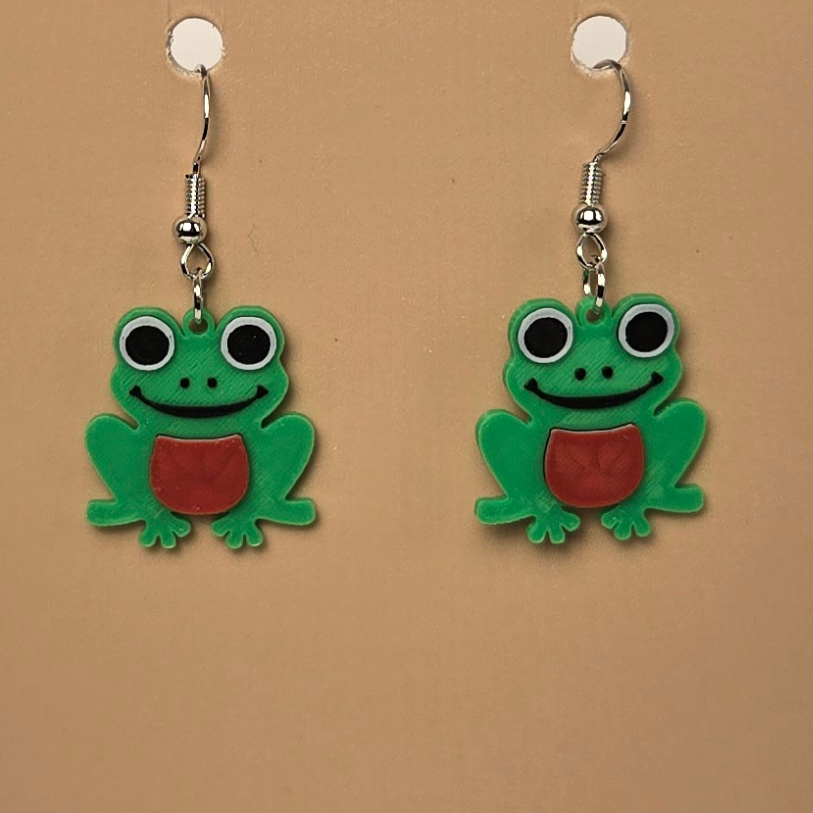 Boucle d'oreille en forme de Grenouille - Hypoallergénique