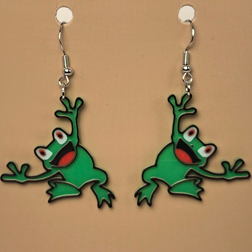 Boucle d'oreille en forme de Grenouille - Hypoallergénique