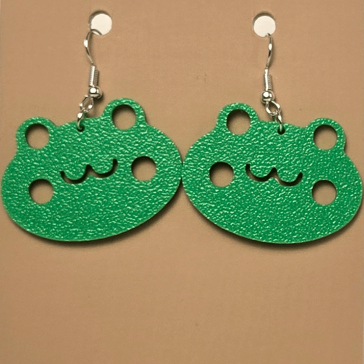 Boucle d'oreille en forme de Visage Grenouille - Hypoallergénique