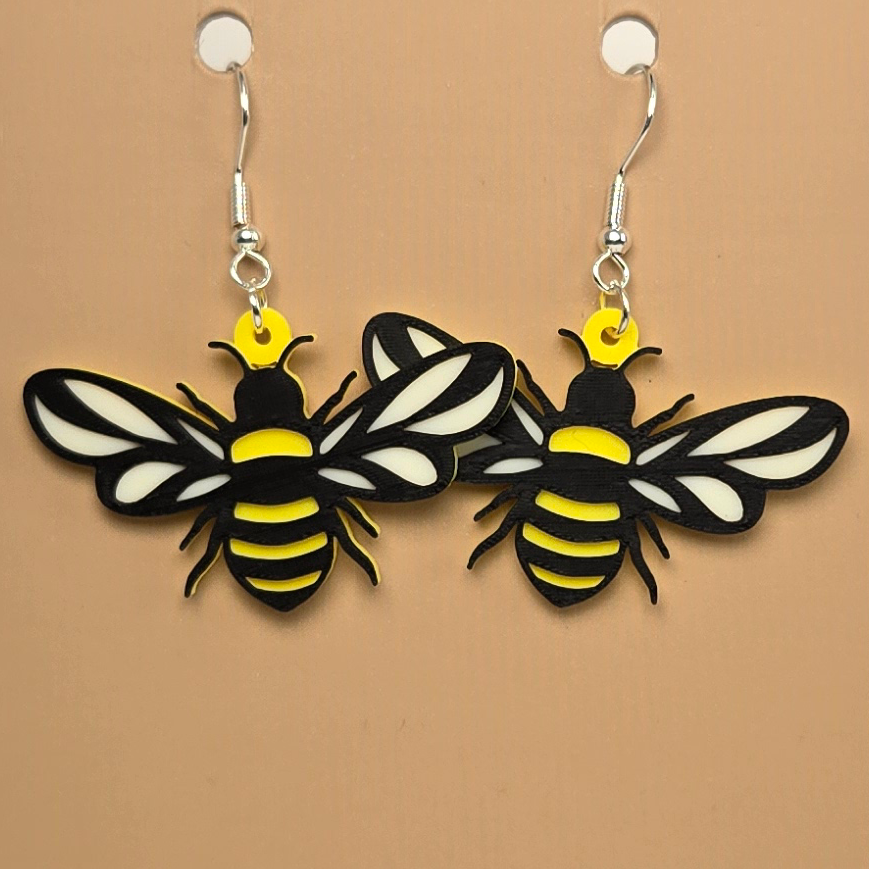 Boucle d'oreille en forme de Abeille - Hypoallergénique