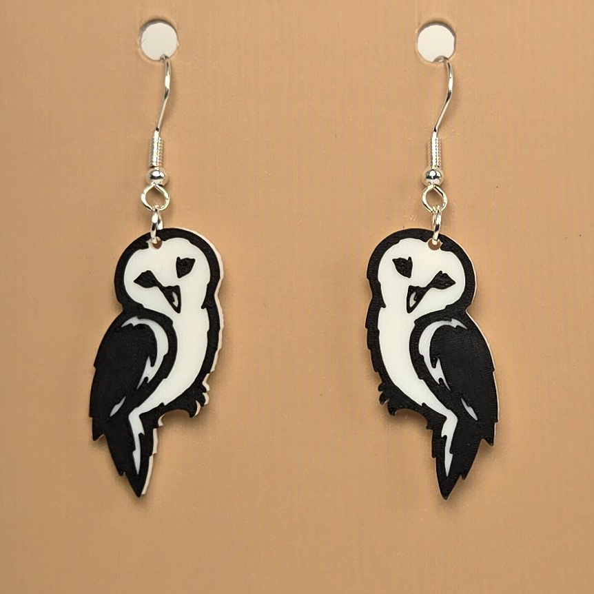 Boucle d'oreille en forme de Hibou - Hypoallergénique