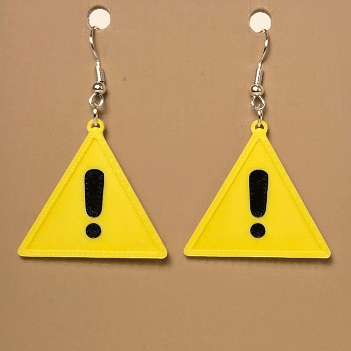 Boucle d'oreille en forme de Avertissement (Avertissement General) - Hypoallergénique