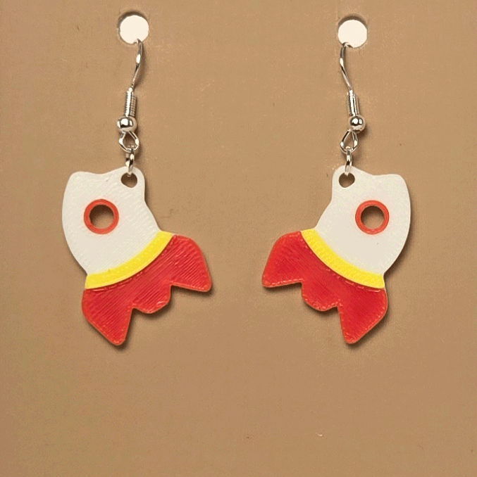 Boucle d'oreille en forme de Fusée - Hypoallergénique