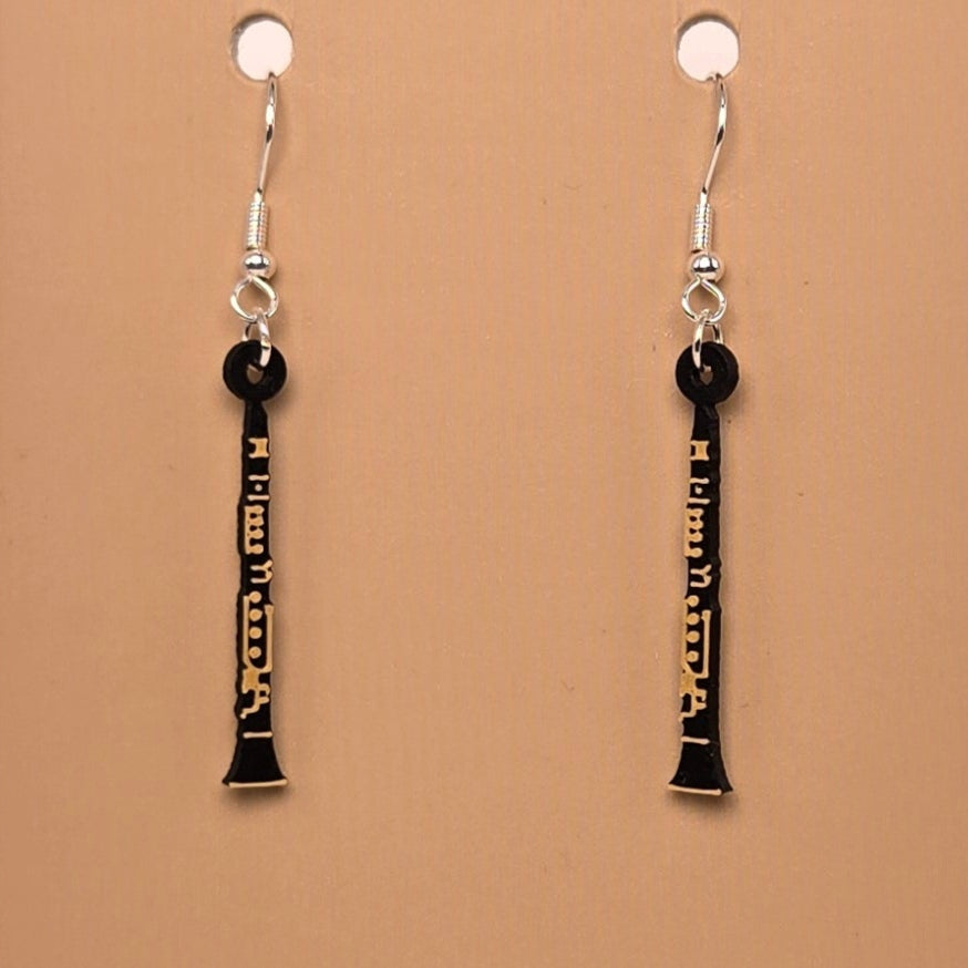 Boucle d'oreille en forme de Clarinette - Hypoallergénique