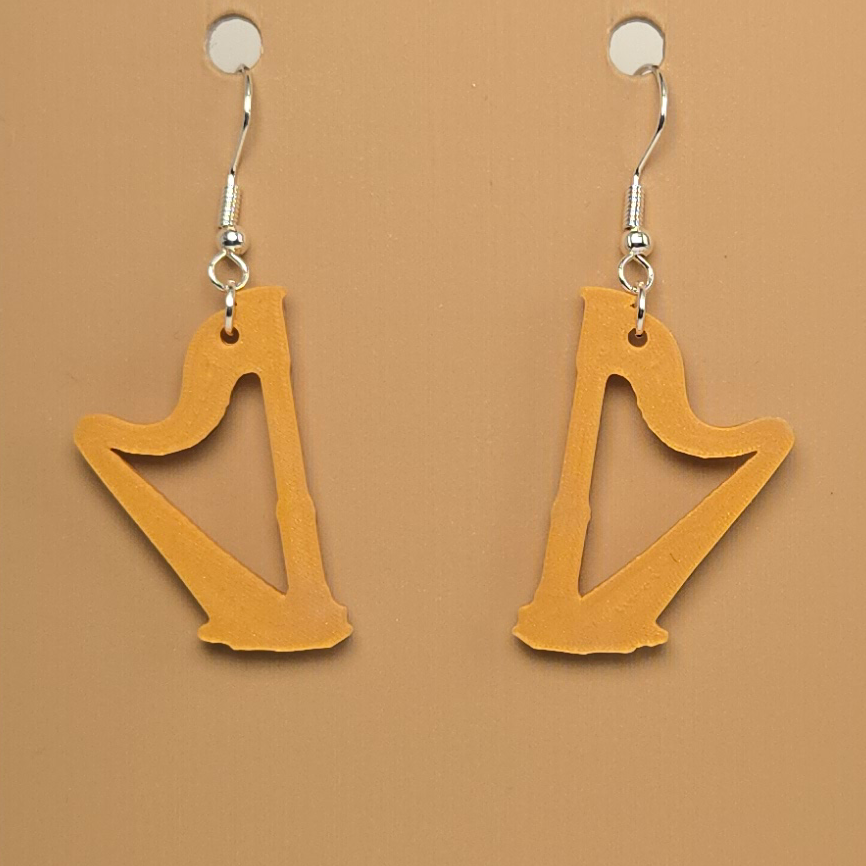 Boucle d'oreille en forme de Harpe - Hypoallergénique