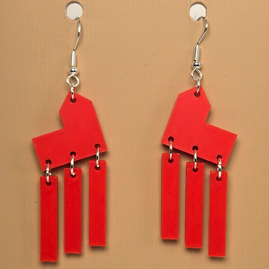 Boucle d'oreille en forme de Maison Catan - Hypoallergénique