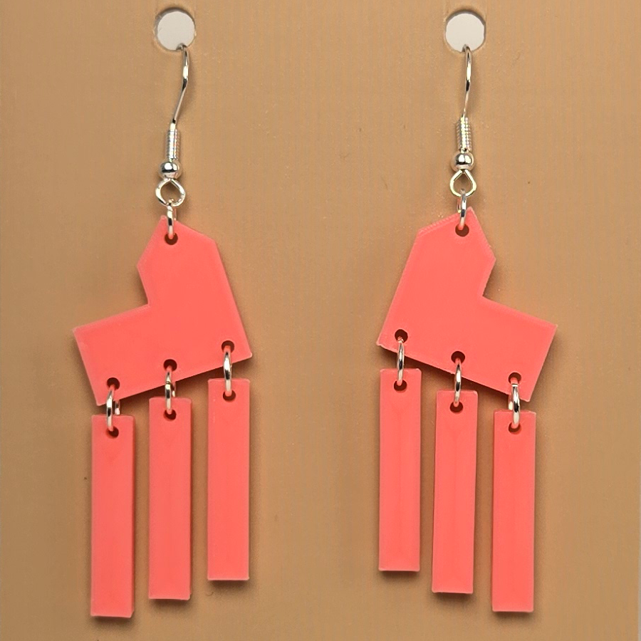 Boucle d'oreille en forme de Maison Catan - Hypoallergénique