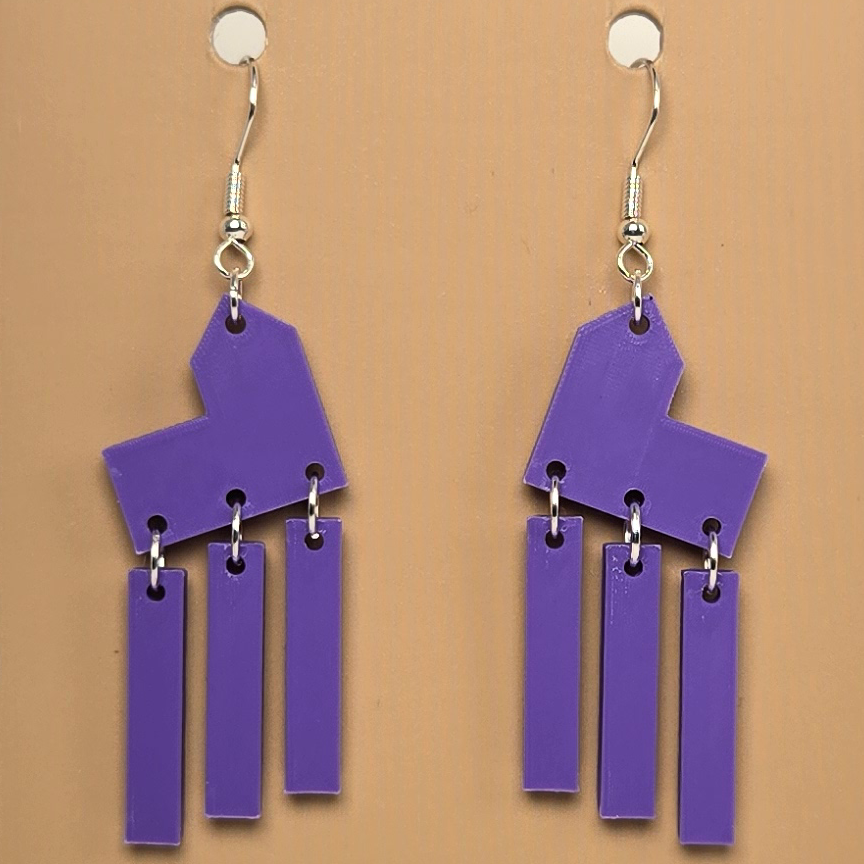 Boucle d'oreille en forme de Maison Catan - Hypoallergénique