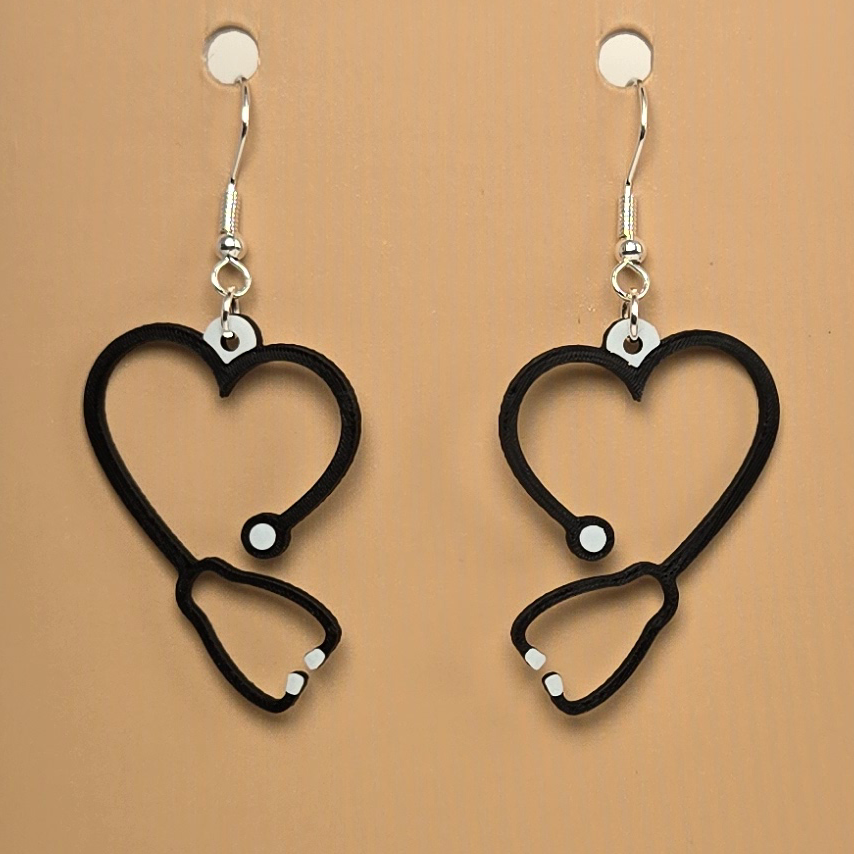 Boucle d'oreille en forme de Stéthoscope - Hypoallergénique