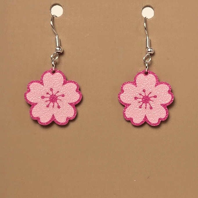 Boucle d'oreille en forme de Cherry Blossom - Hypoallergénique