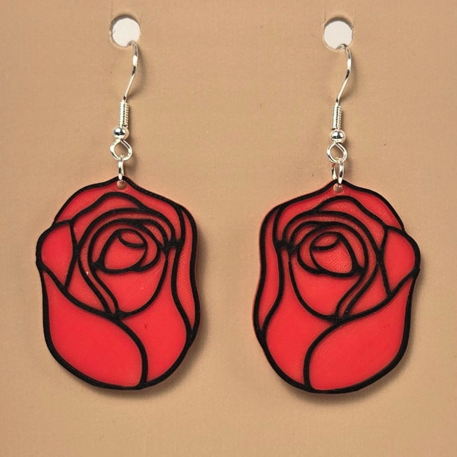 Boucle d'oreille en forme de Rose - Hypoallergénique