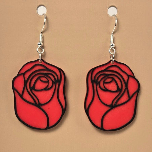 Boucle d'oreille en forme de Rose - Hypoallergénique