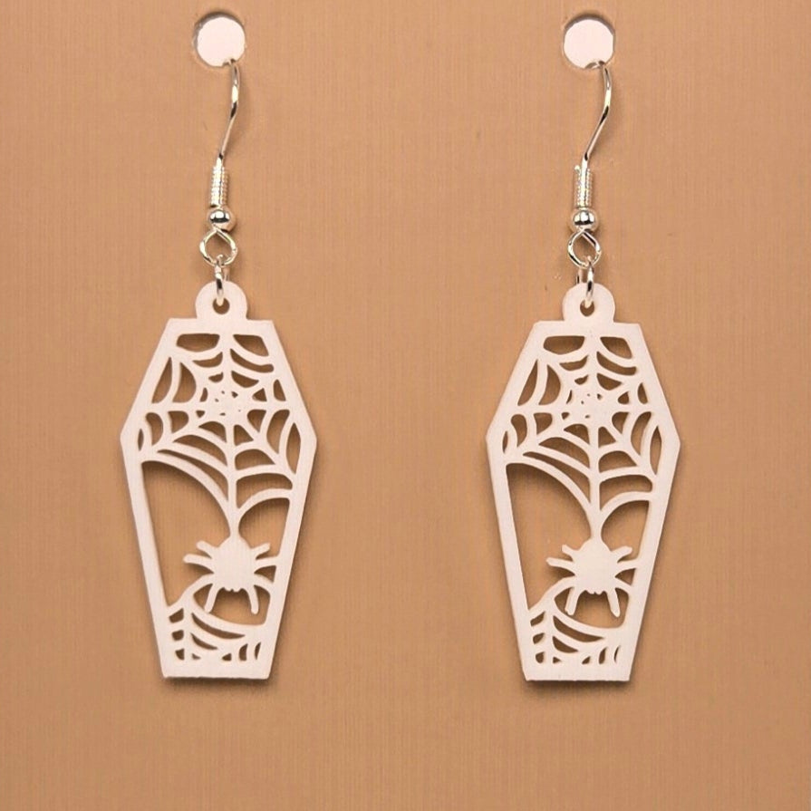 Boucle d'oreille en forme de Cerceuil Araigné - Hypoallergénique