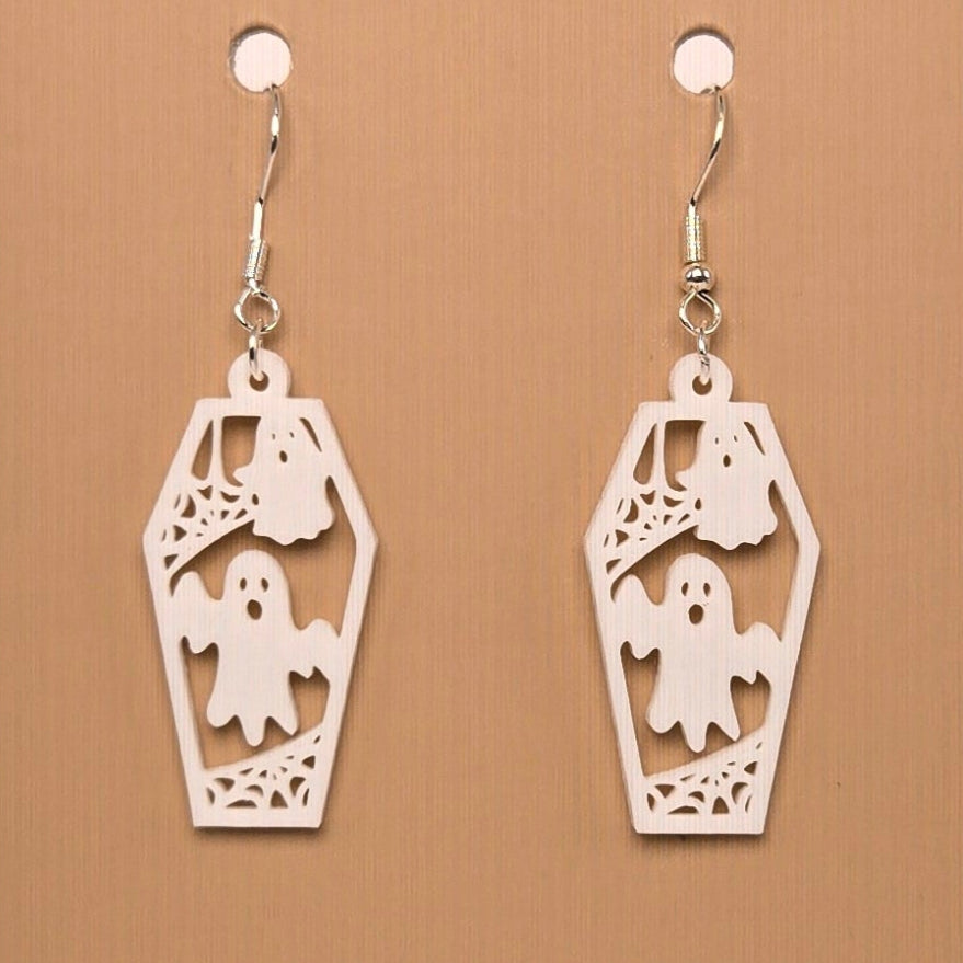 Boucle d'oreille en forme de Cerceuil Fantôme - Hypoallergénique