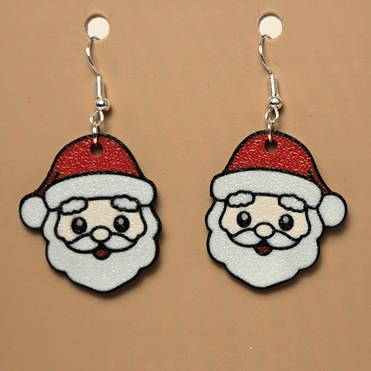 Boucle d'oreille en forme de Pere Noel - Hypoallergénique