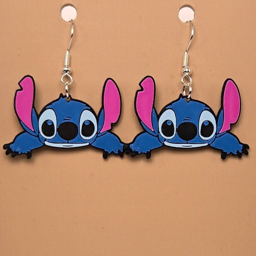 Boucle d'oreille en forme de Stitch (Lilo et Stitch) - Hypoallergénique