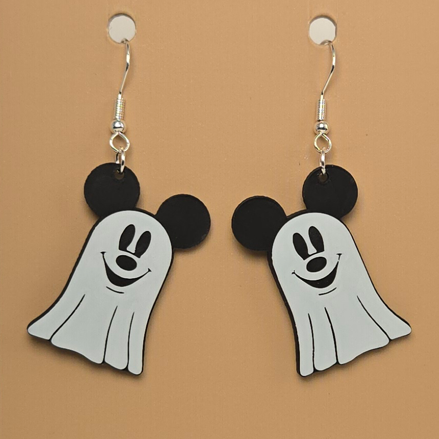 Boucle d'oreille en forme de Fantome Mickey - Hypoallergénique