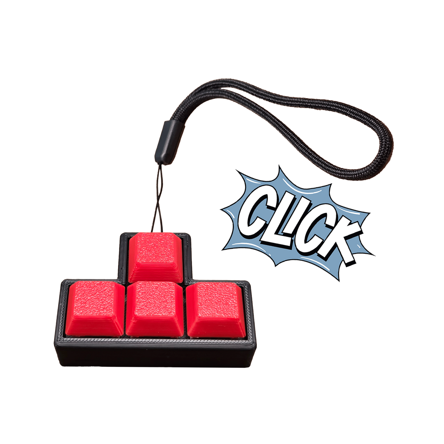 Jouet Clicker en forme T a 4 touches (Trou supérieur)