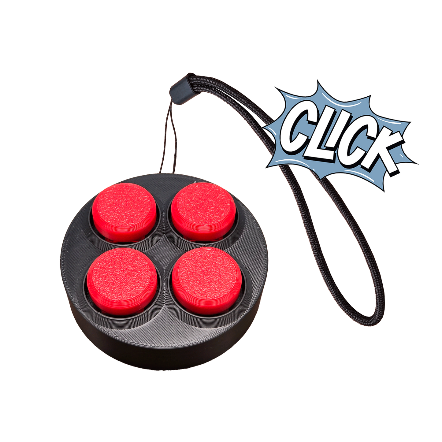 Jouet Clicker en forme d'arcade rond 4 touches
