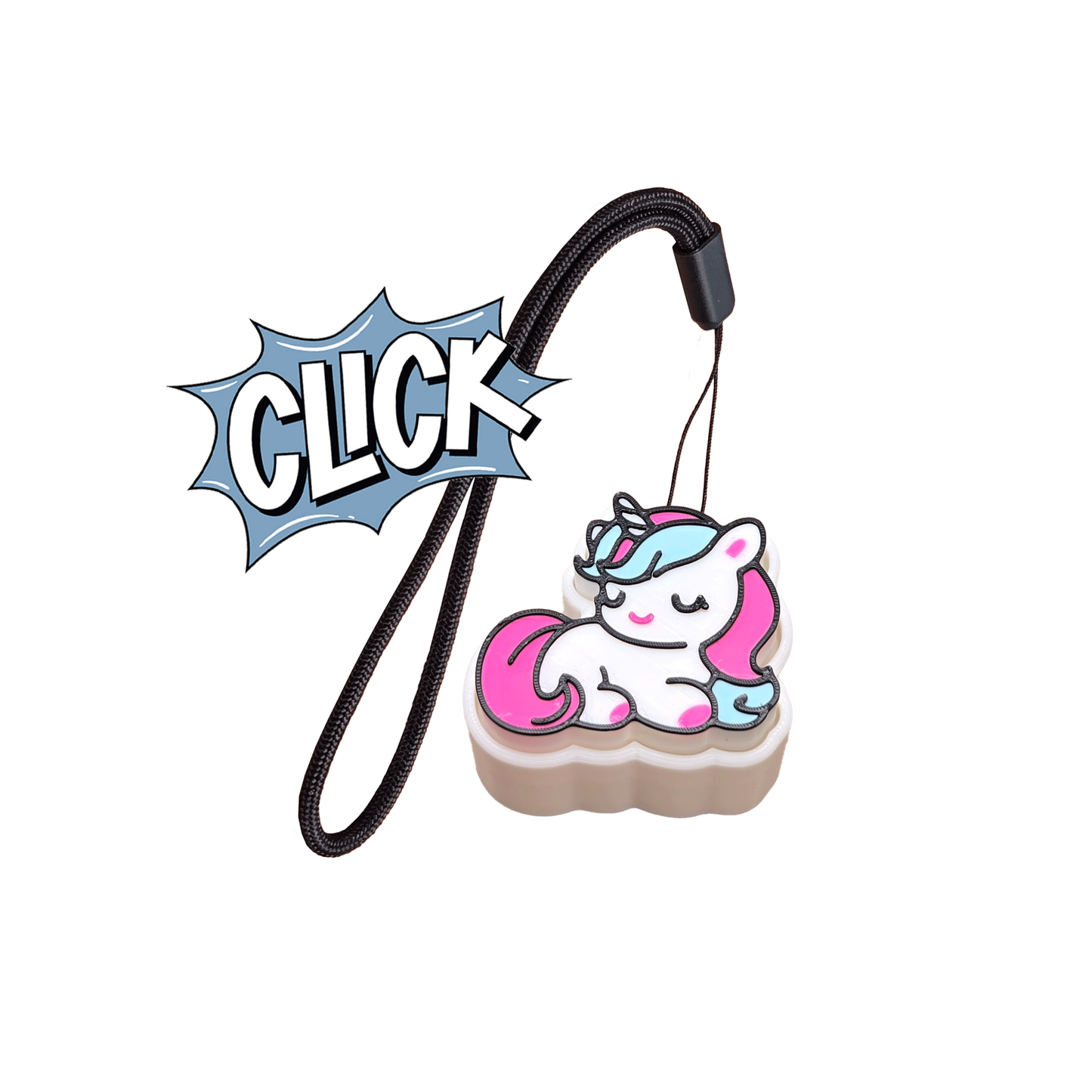 Jouet Clicker en forme de licorne