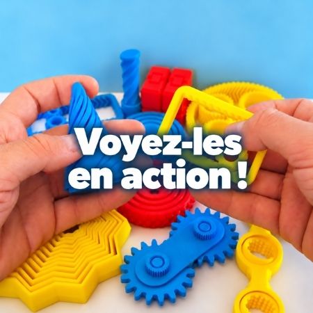 Vidéo de démonstration des jouets anti-stress 3D Robitaille, manipulés à la main pour montrer leurs mouvements et leur fonctionnement.